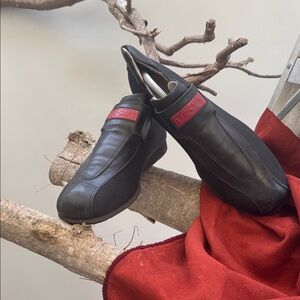 Vintage Versace Black and Red Men's Loafers